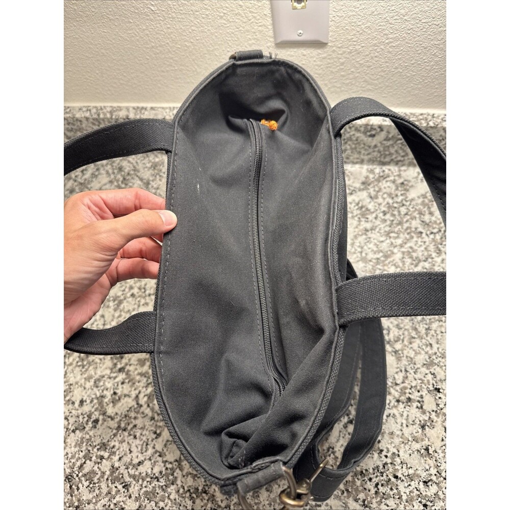 LL Bean All Black Boat And Tote Short Handles With Xtra Long Strap / USA / ZipUp - Picture 4 of 14